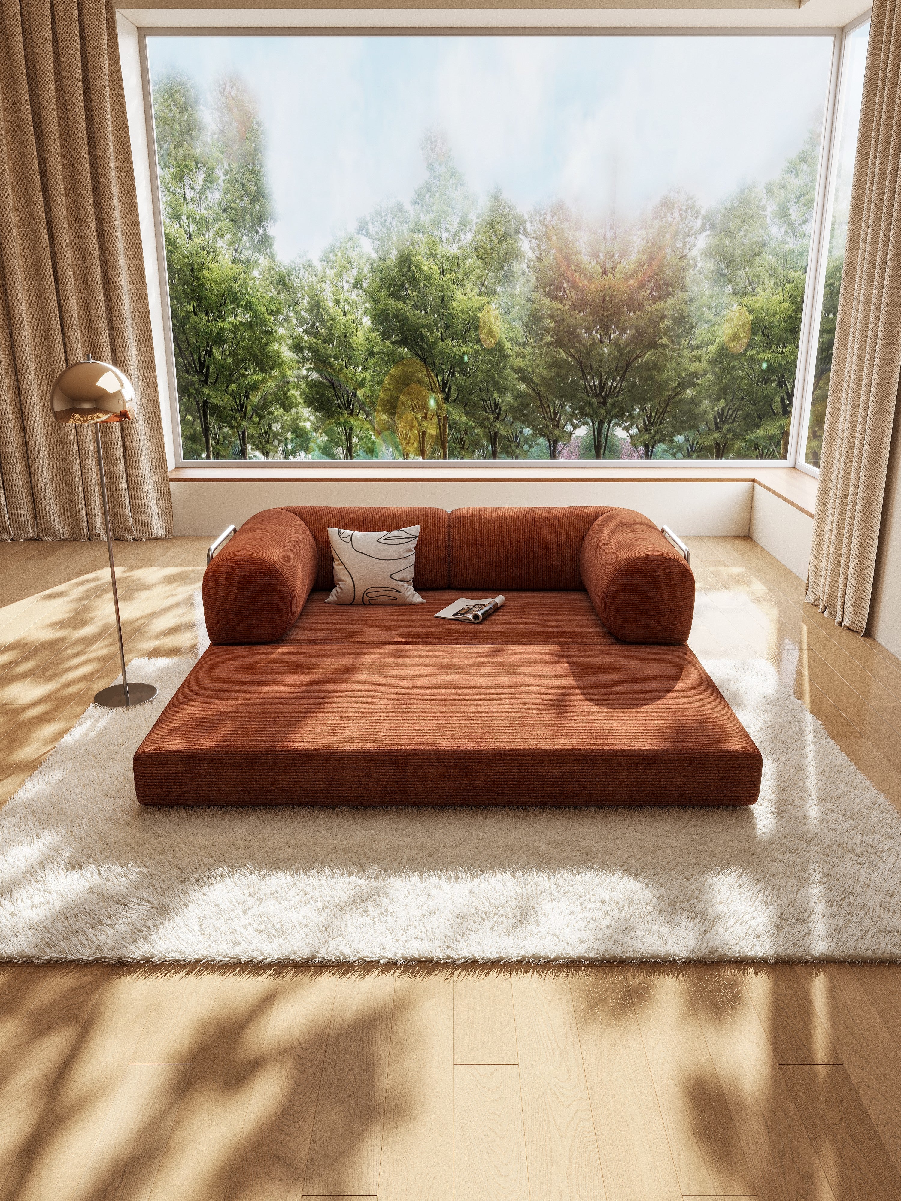 Foldable Corduroy Sofa Bed - Fajiani