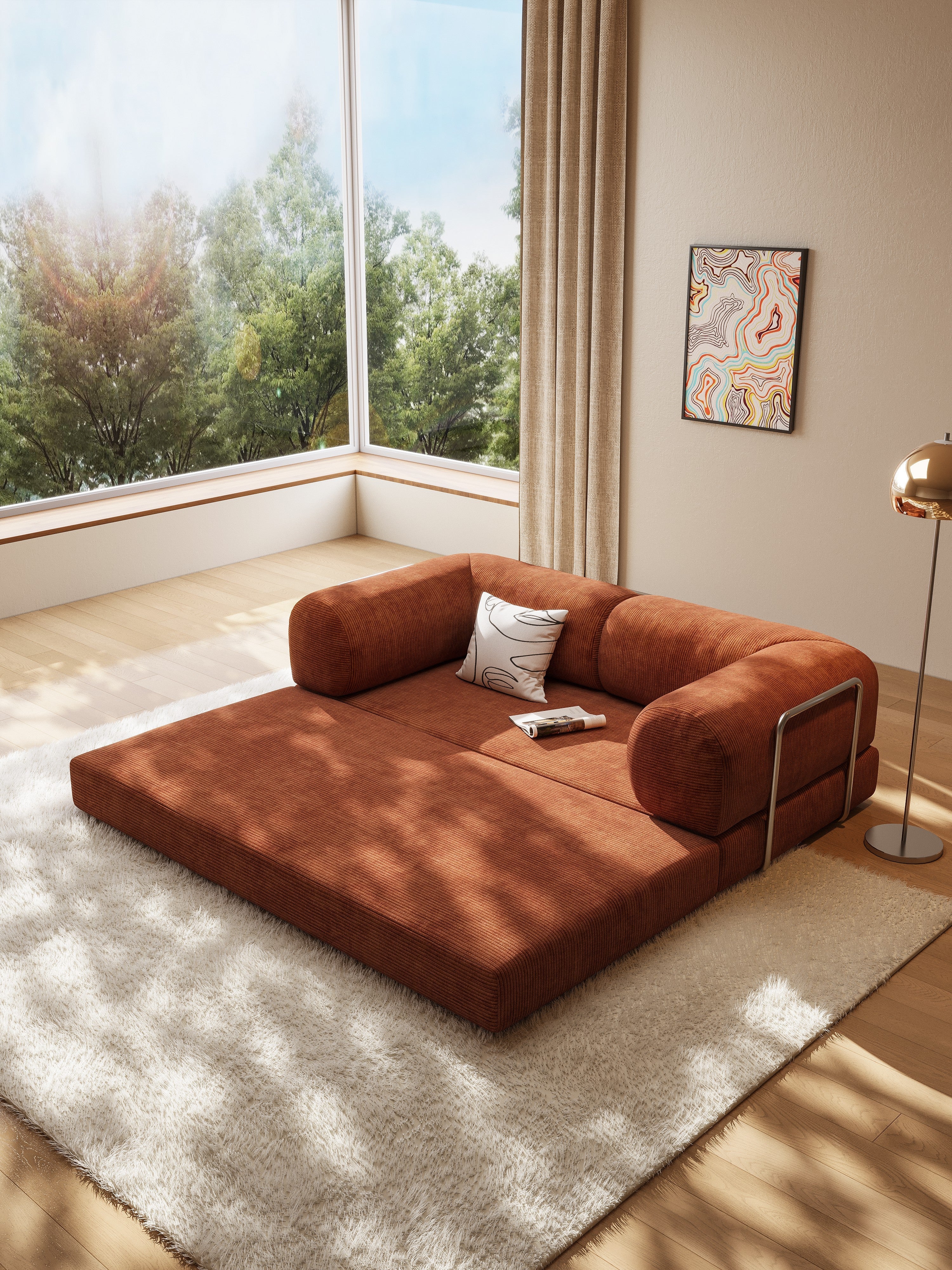 Foldable Corduroy Sofa Bed - Fajiani