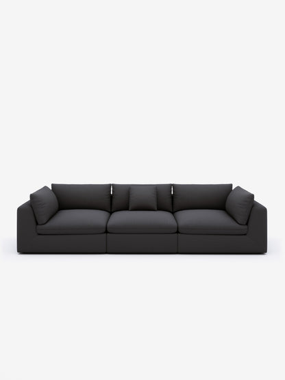 Modular Sectional Sofa - Black Corduroy - Fajiani