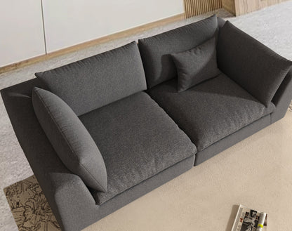 Modular Sectional Sofa - Black Linen - Fajiani