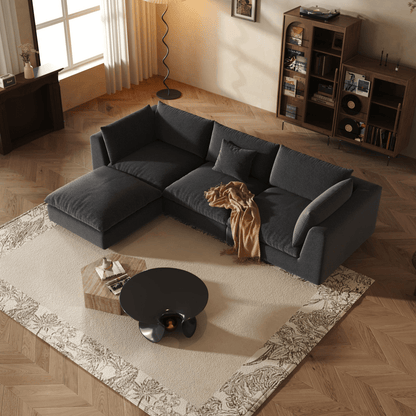 Modular Sectional Sofa - Black Linen - Fajiani