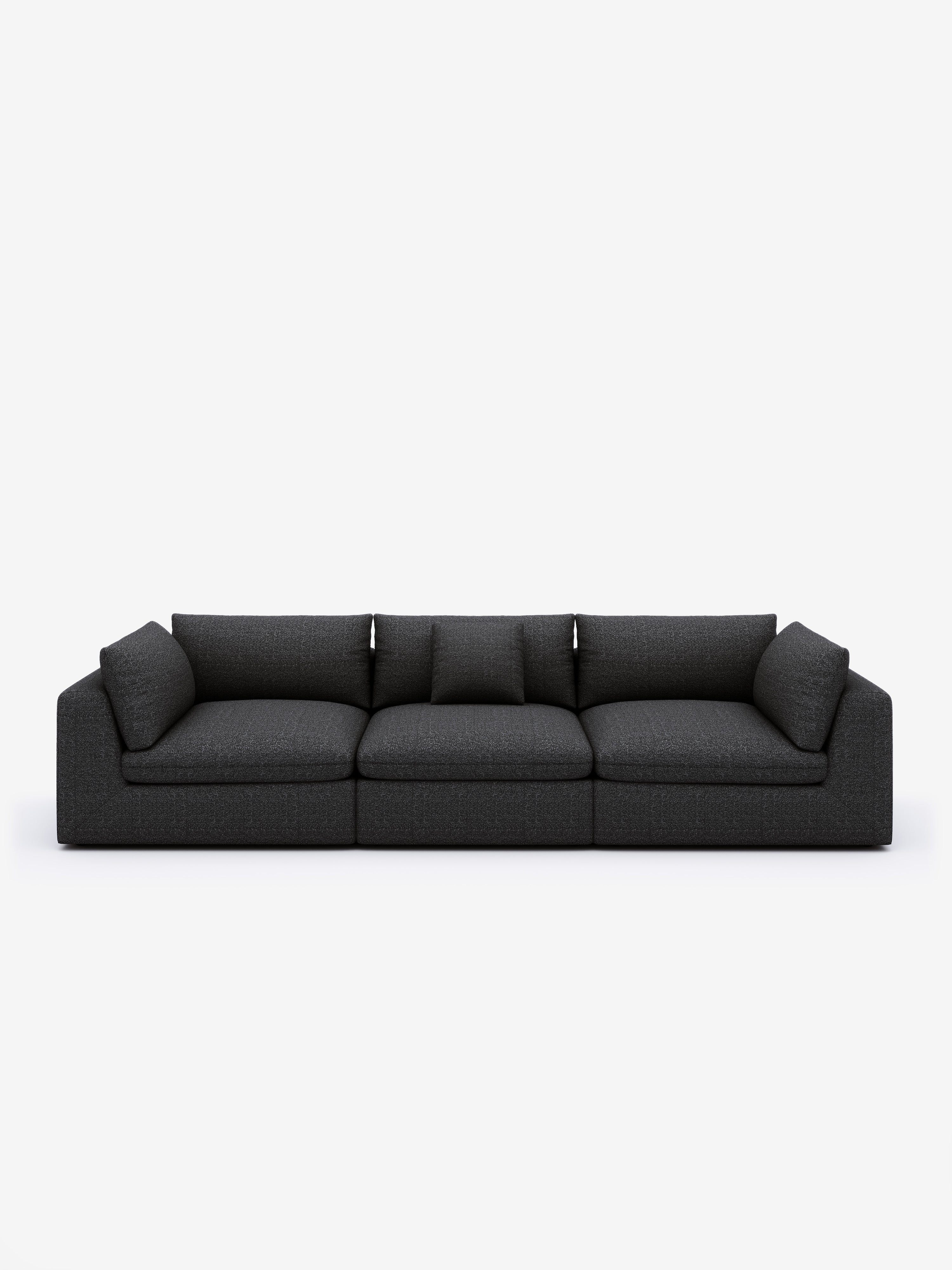 Modular Sectional Sofa - Black Linen - Fajiani