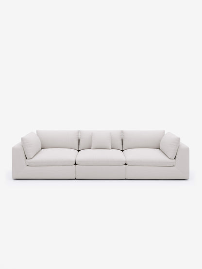 Modular Sectional Sofa - White Corduroy - Fajiani