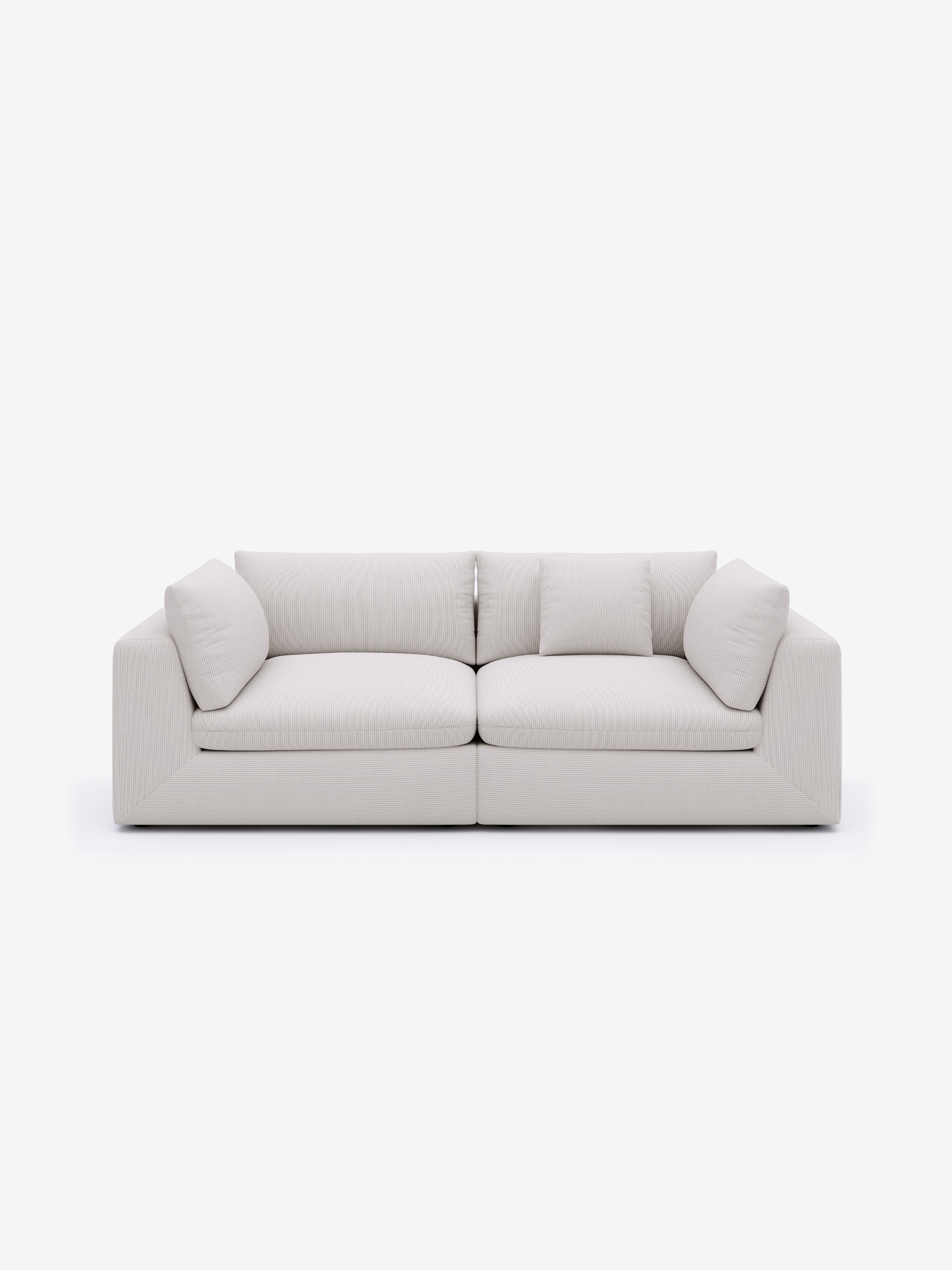 Modular Sectional Sofa - White Corduroy - Fajiani