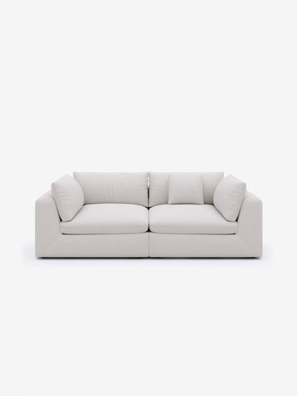 Modular Sectional Sofa - White Corduroy - Fajiani