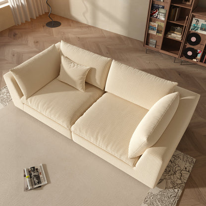 Modular Sectional Sofa - White Corduroy - Fajiani