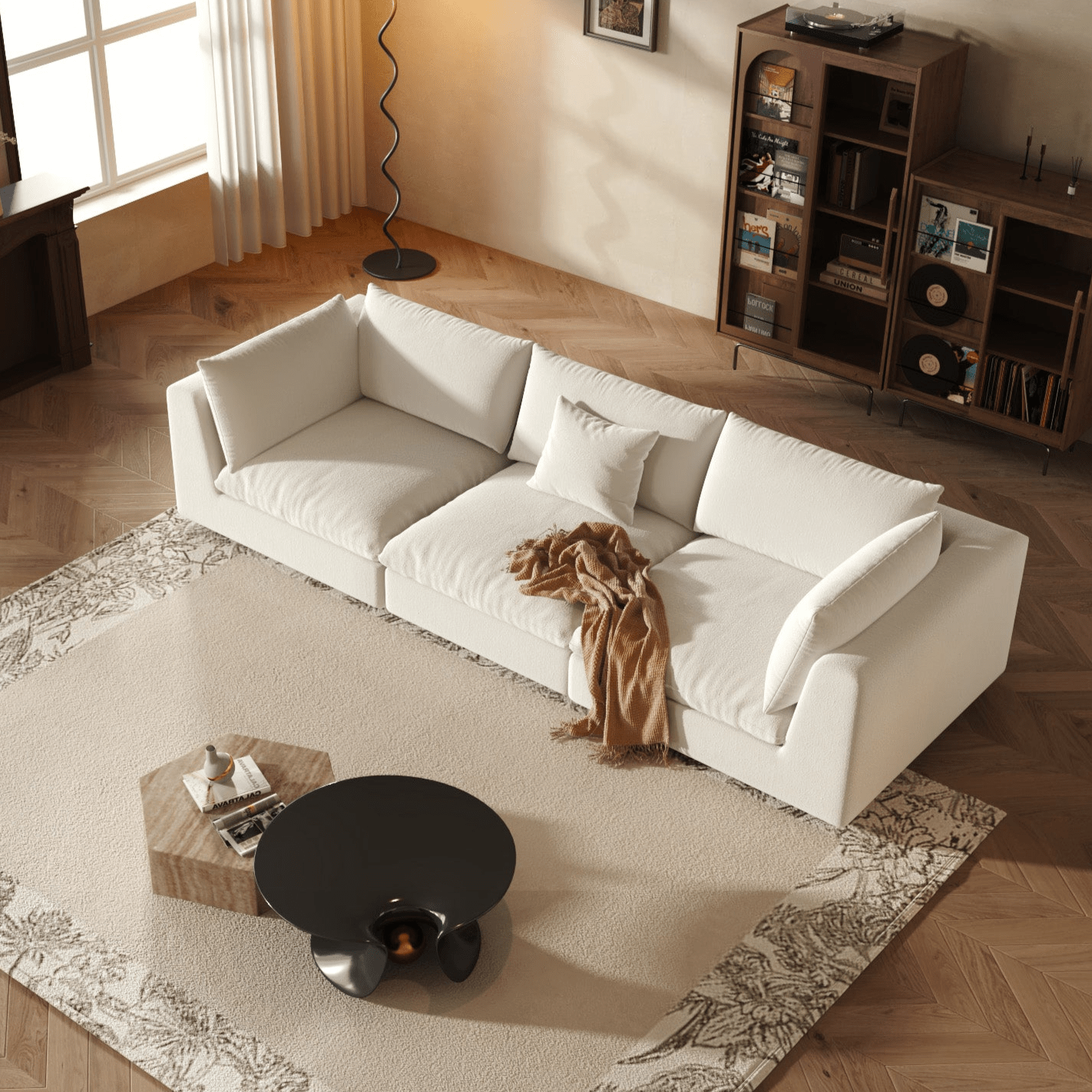 Modular Sectional Sofa - White Linen - Fajiani