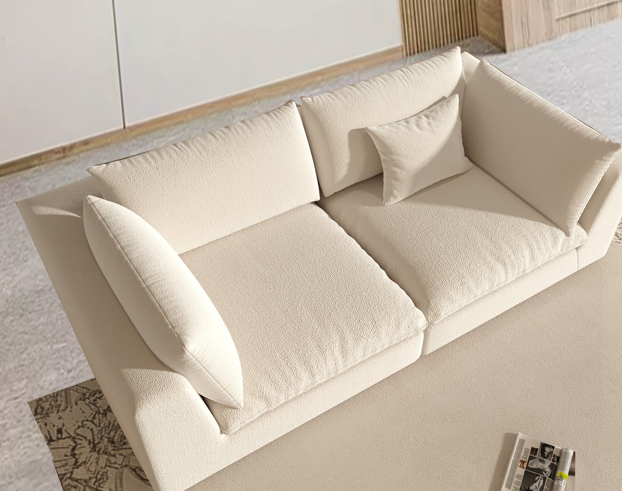 Modular Sectional Sofa - White Linen - Fajiani