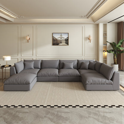 Oversized Sectional Sofa - Dark Gray Corduroy - Fajiani