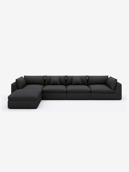 Oversized Sectional Sofa - Dark Gray Linen - Fajiani