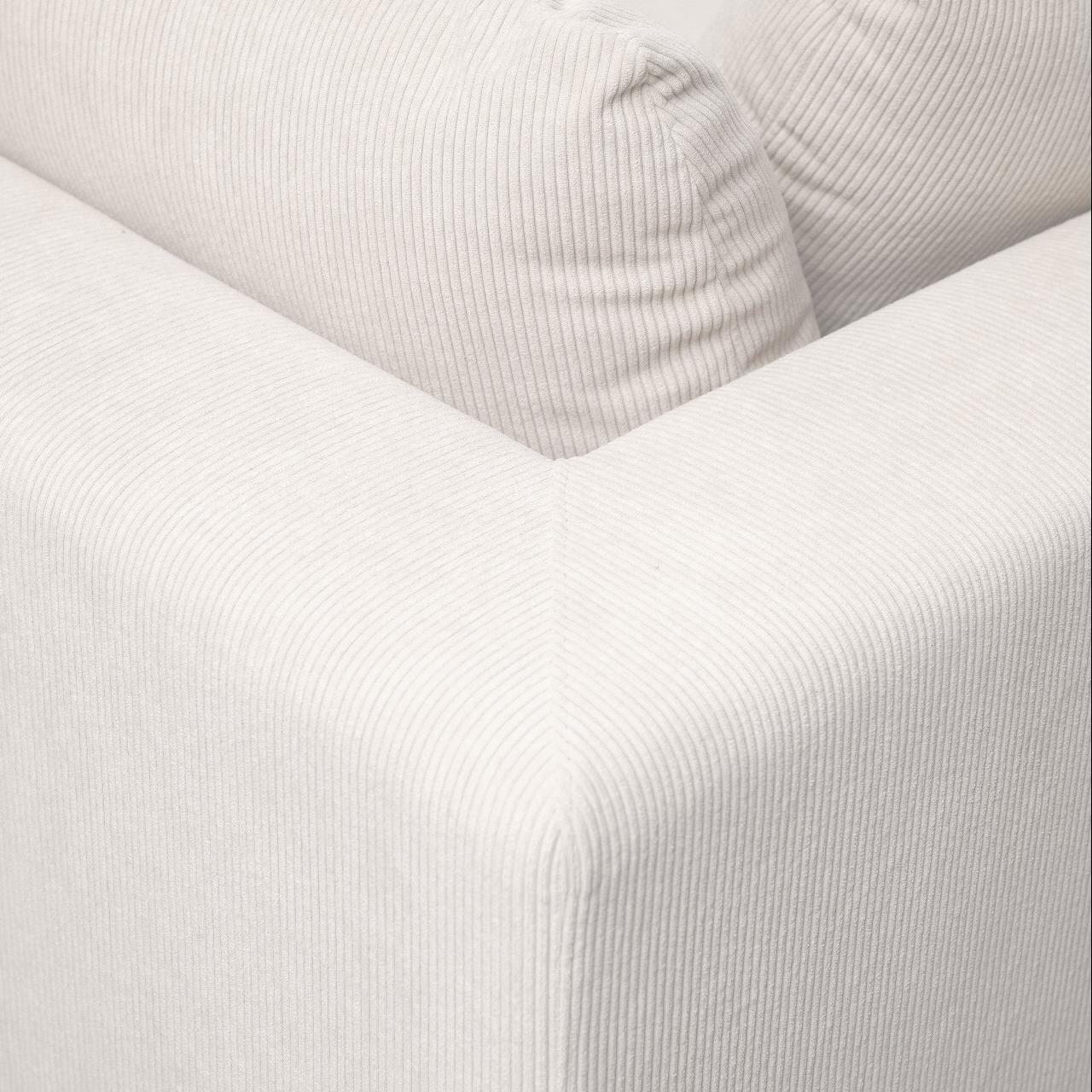 Oversized Sectional Sofa - White Corduroy - Fajiani