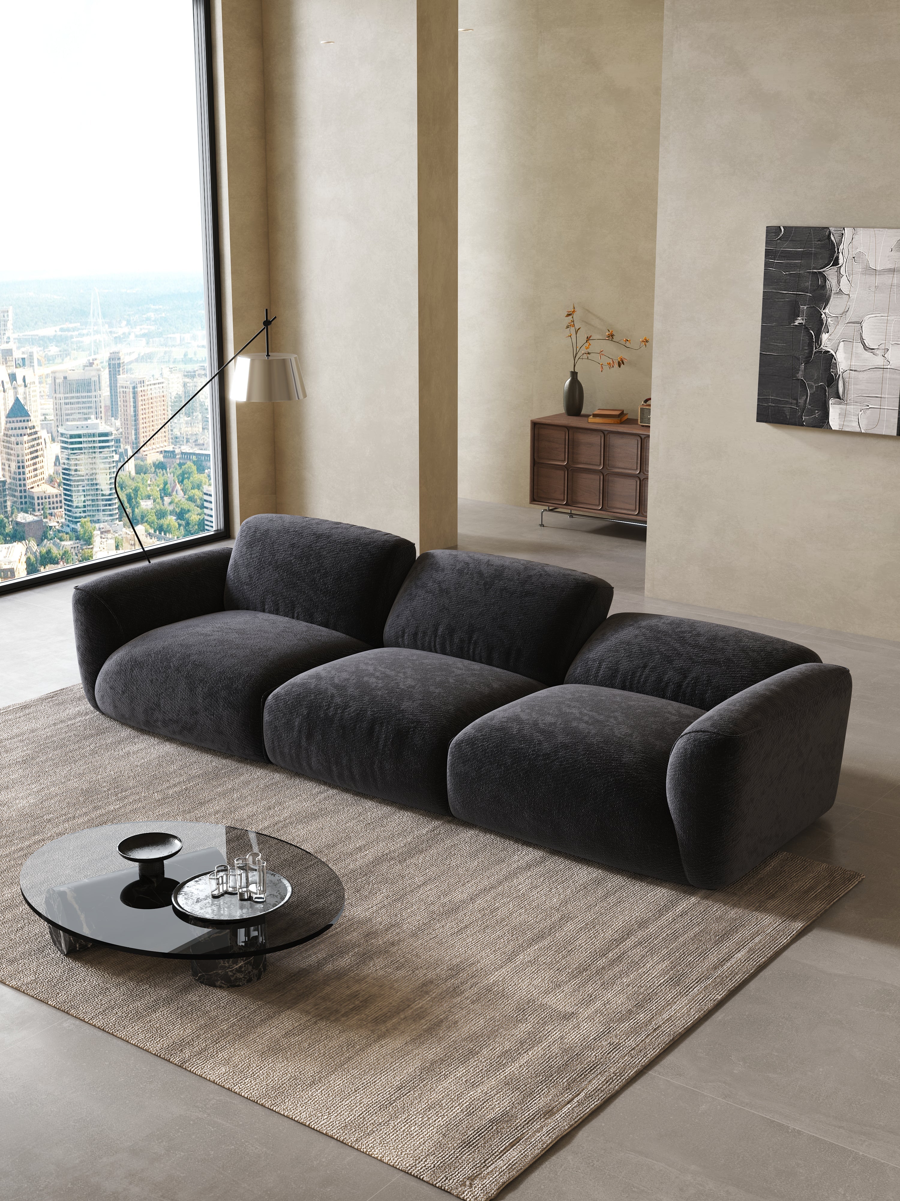 Soft Chenille Modular Sofa - Fajiani